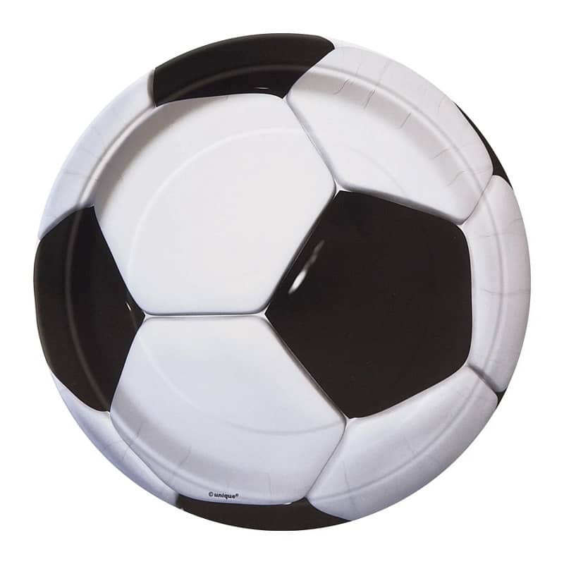 Soccer Ball Small Paper Plates 18CM (7") 8pk - Party Owls