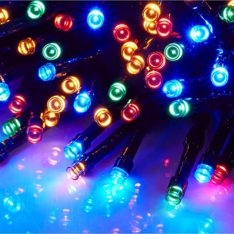 Solar 200 Multicolour LED Fairy Lights 9.9M Lit Length - Party Owls