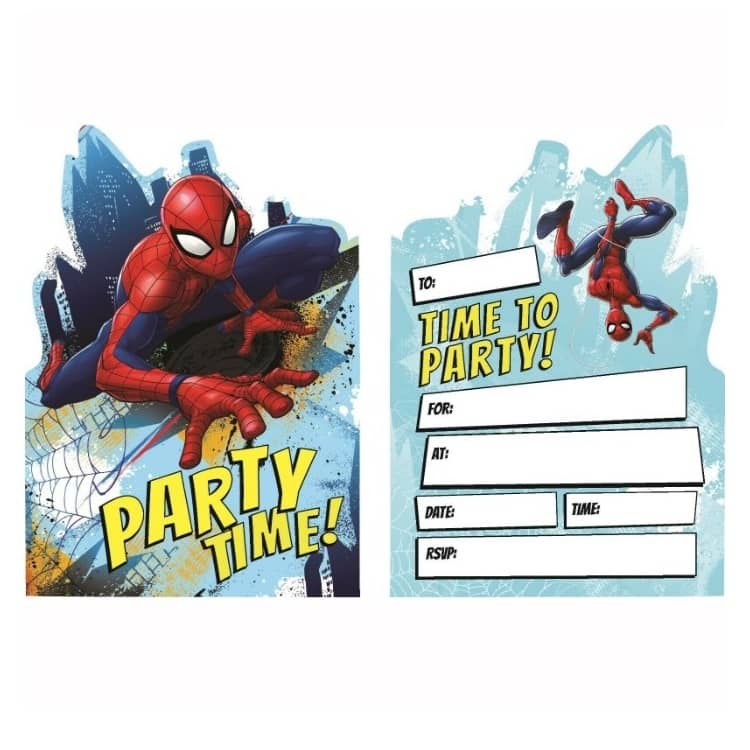 Spider-Man Party Invitations 8pk With Envelopes - Party Owls