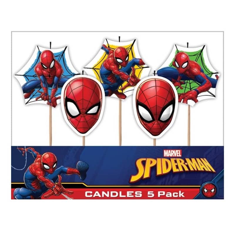 Spider-Man Small Birthday Candles 5PCS - Party Owls