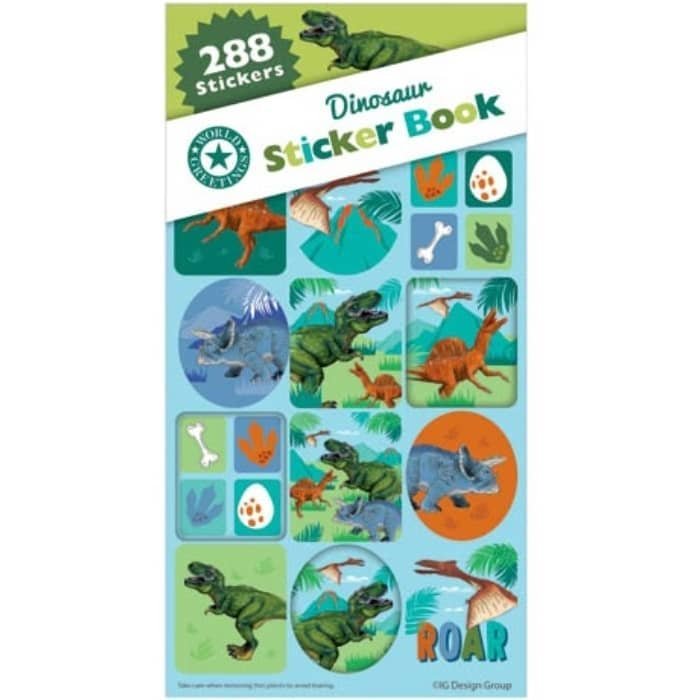 Sticker Book 288pk Dino Dinosaurs Party Favour WEB5431 - Party Owls