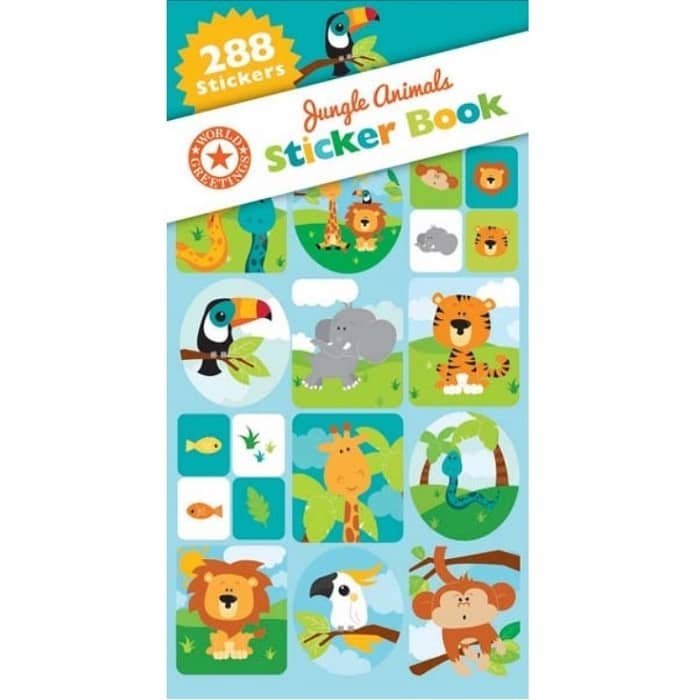 Jungle Animals Sticker Book 288pk (12 Sheets) Party Favours WEB5648 - Party Owls