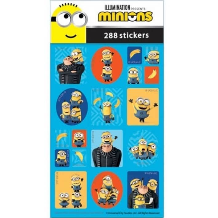 Minions And Guru Sticker Book 288pk (12 Sheets) Party Favour WEB6043 - Party Owls