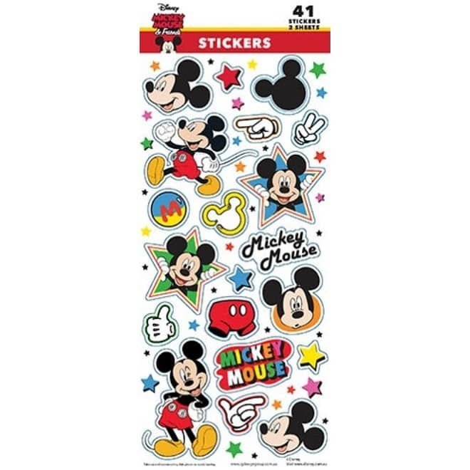 Mickey Mouse Sticker Sheets 41pk (2 Sheets) - Party Owls