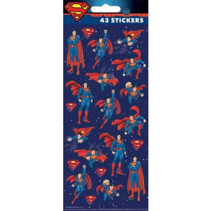 Superman Sticker Sheets 43pk Party Favour WEB5989 - Party Owls
