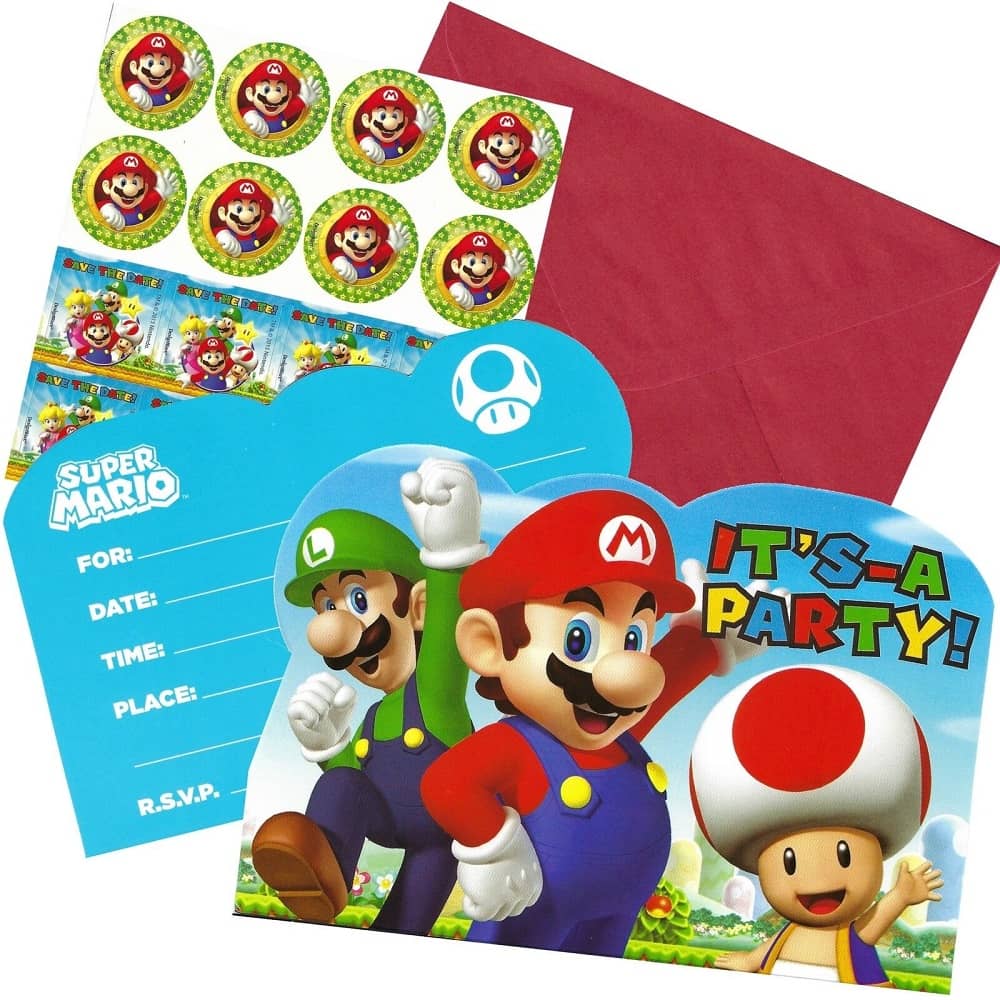 Super Mario Bros. Party Invitations 8pk - Party Owls