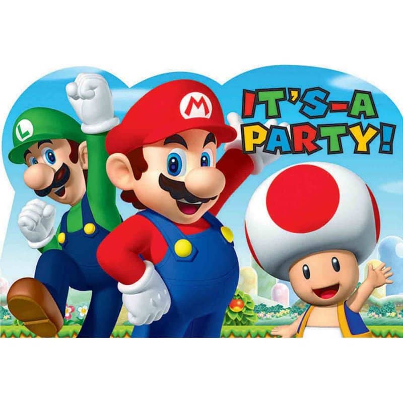 Super Mario Bros. Party Invitations 8pk - Party Owls