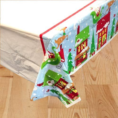 Christmas Colourful Santa Table Cover Tablecloth  72863 - Party Owls