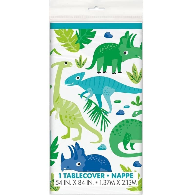 Dinosaurs Plastic Table Cover Tablecloth 137CM x 213CM - Party Owls