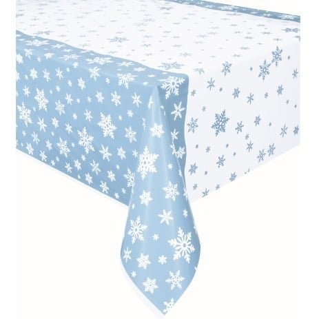 Frozen Snowflakes Plastic Table Cover 137cm x 213cm 51004 - Party Owls