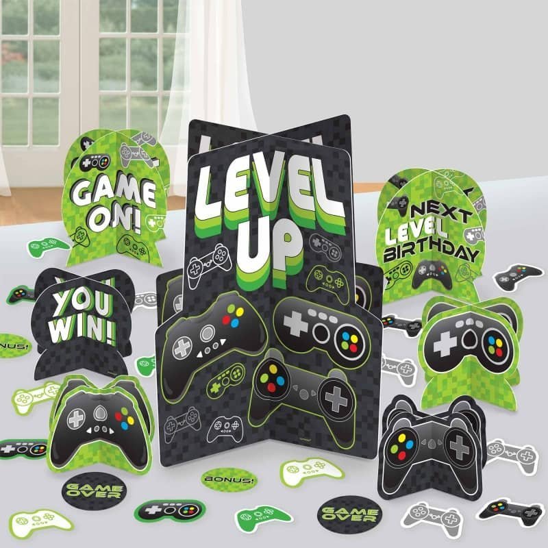 Level Up Video Gaming Controller Party Table Centrepiece Decorating Kit 282948 - Party Owls