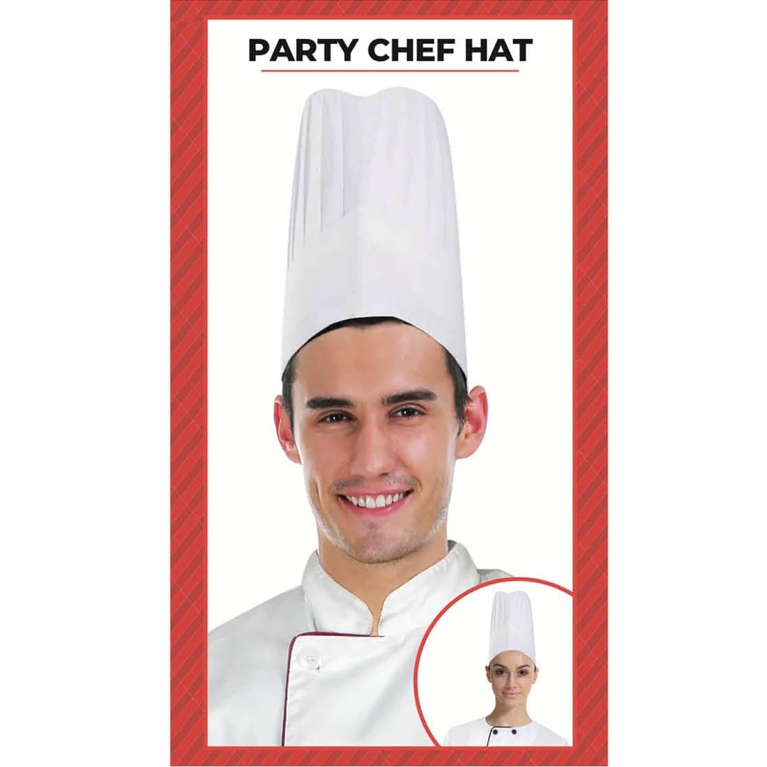 Tall White Chefs Hat Party Accessories 21272 - Party Owls