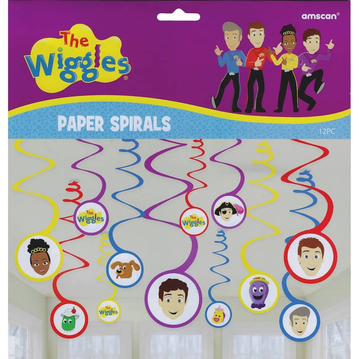 The Wiggles Spiral Hanging Swirl Decorations 12pk - Party Owls