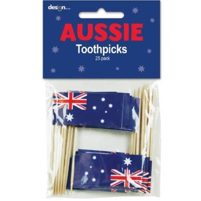 Toothpicks 25pk Australian Flag Picks Australia Day E7175 - Party Owls
