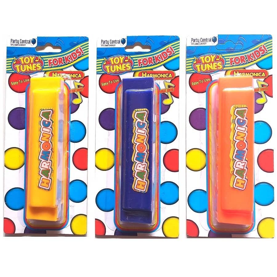 Toy Harmonicas 3pk Yellow Blue Orange 242405-3 - Party Owls