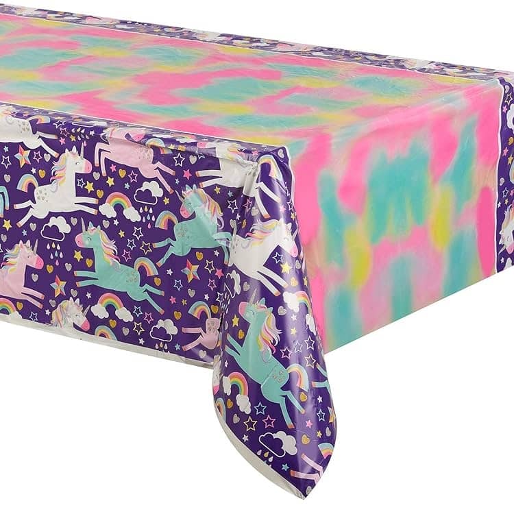 Unicorn Plastic Table Cover Tablecloth 137cm x 213cm (54" x 84") - Party Owls