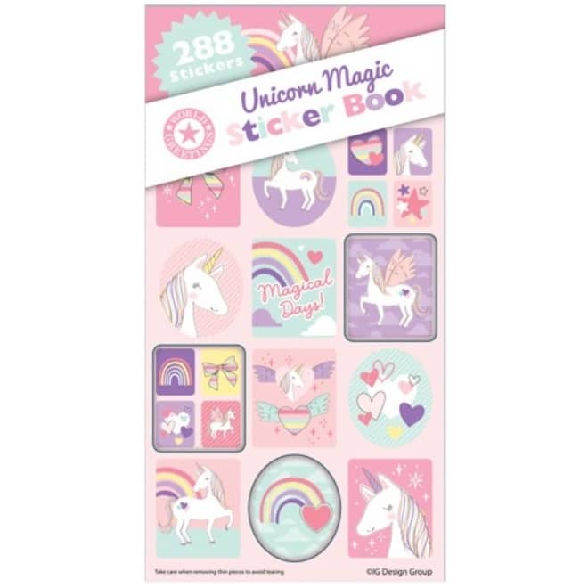 Unicorns Sticker Book 288pk (12 Sheets) Party Favour - Party Owls
