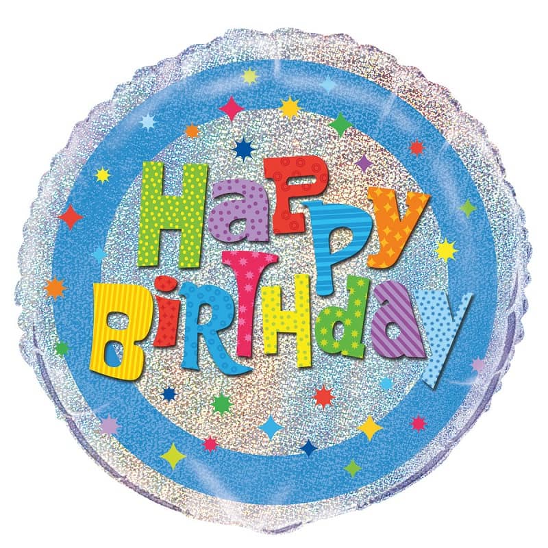 Wacky Happy Birthday Foil Prismatic Balloon 45CM (18") - Party Owls