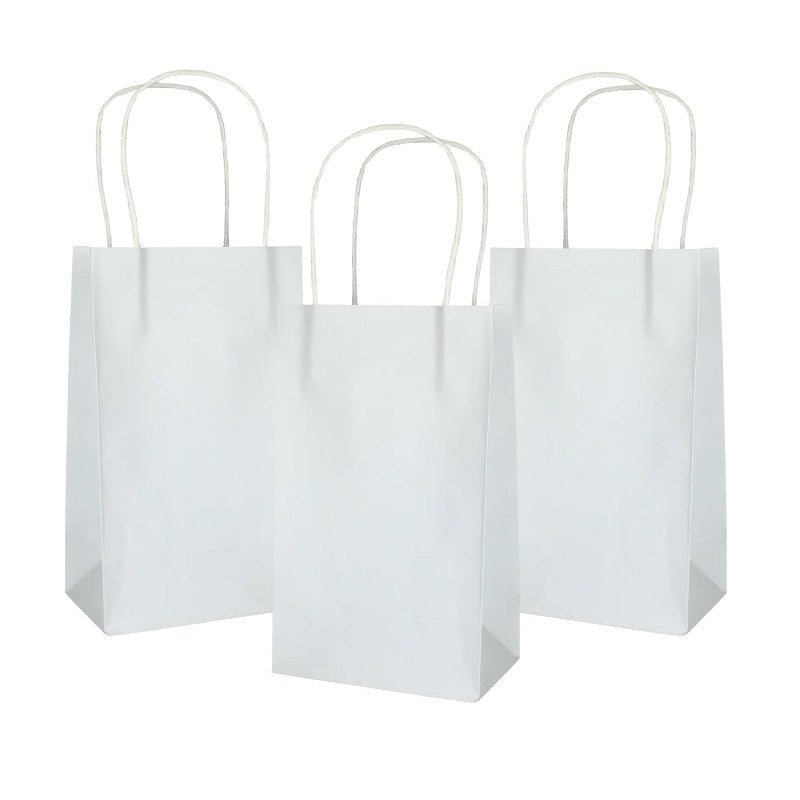 White Kraft Paper Party Bags 3pk 21cm x 15cm x 8cm - Party Owls