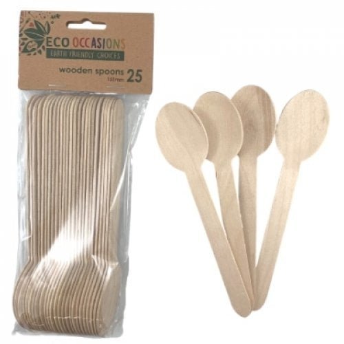 Wooden Spoons 25pk Cutlery Pack 460588 - Party Owls