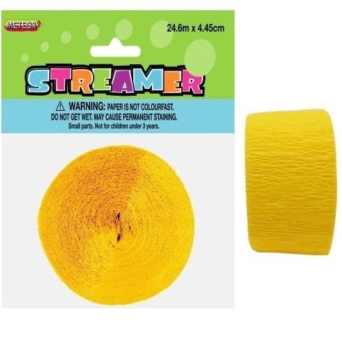 Yellow Crepe Streamer Paper Party Decorations - Party Owls