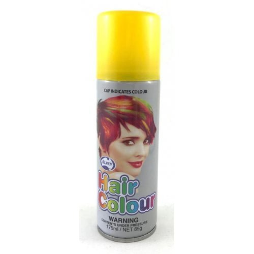 Yellow Hair Spray 175ML Temporary Plain Coloured Hairspray 208236 - Party Owls