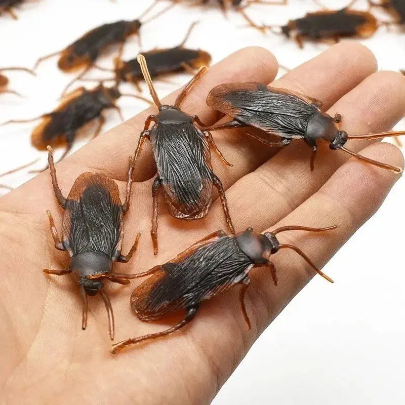 10 Fake Plastic Cockroaches 6.5cm Halloween Decorations - Party Owls