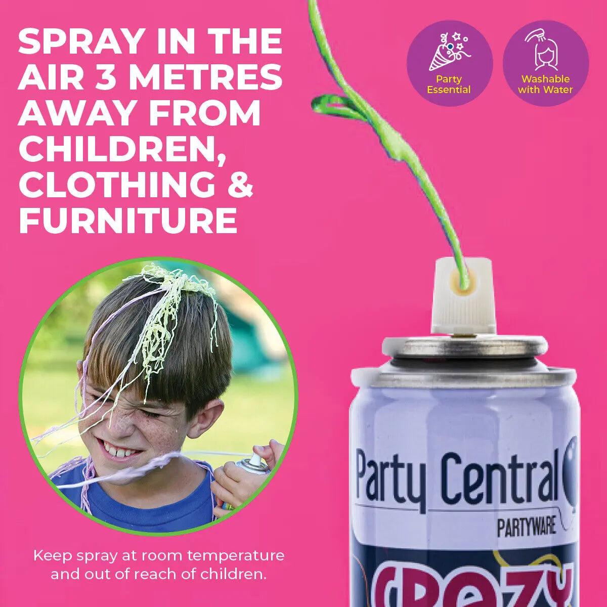 Party String 24pk Crazy String Assorted Colours - Party Owls