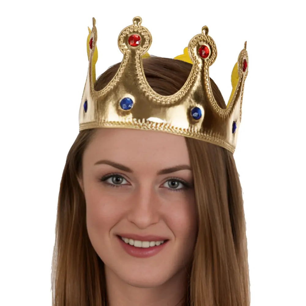 Gold Jewelled Fabric Royal Crown King Queen Party Owls gold-jewelled-fabric-royal-crown-king-queen-party-owls