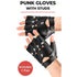 Adult Fingerless Punk Gloves With Studs