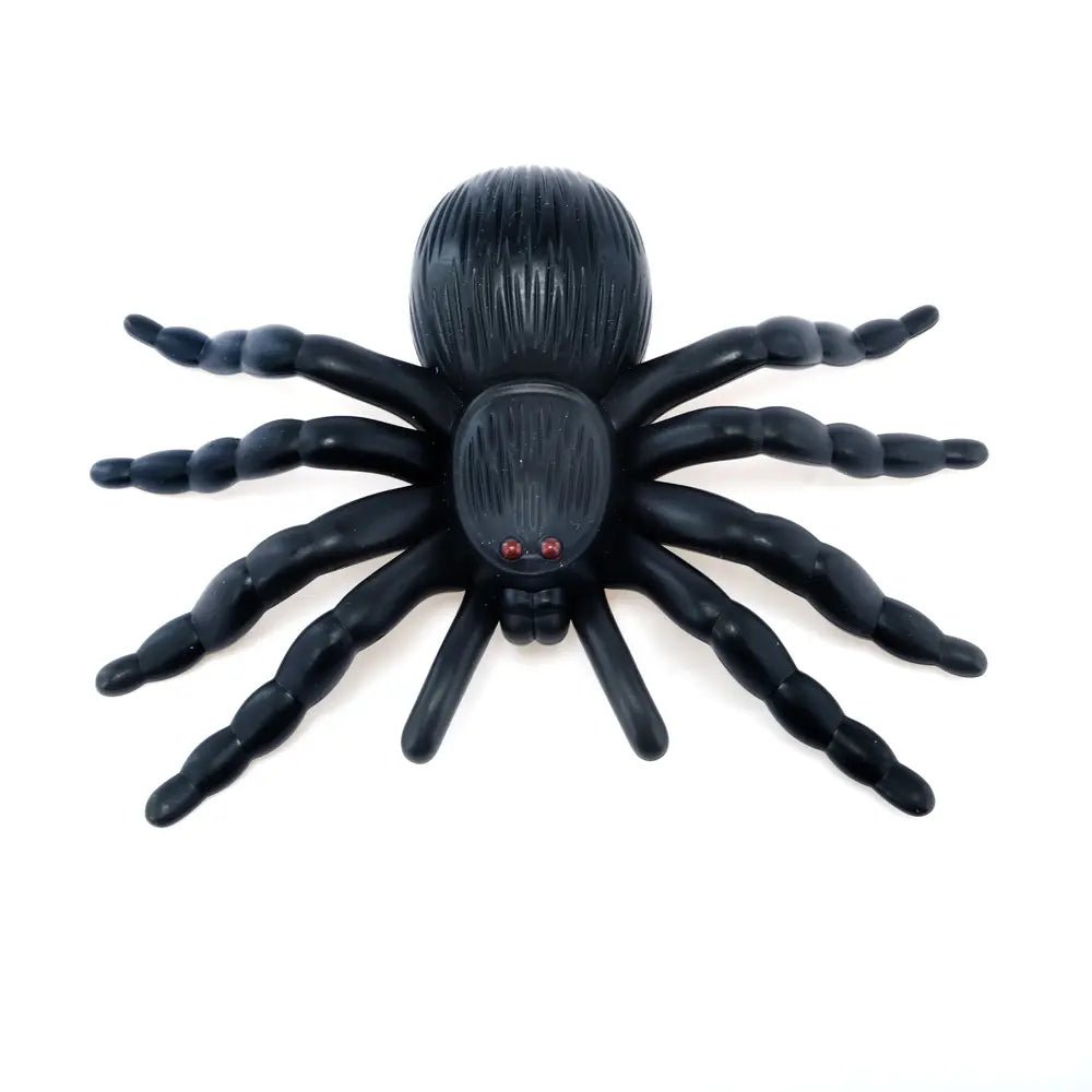 2 Black Fake Spiders 11cm Tarantula Halloween Decorations - Party Owls
