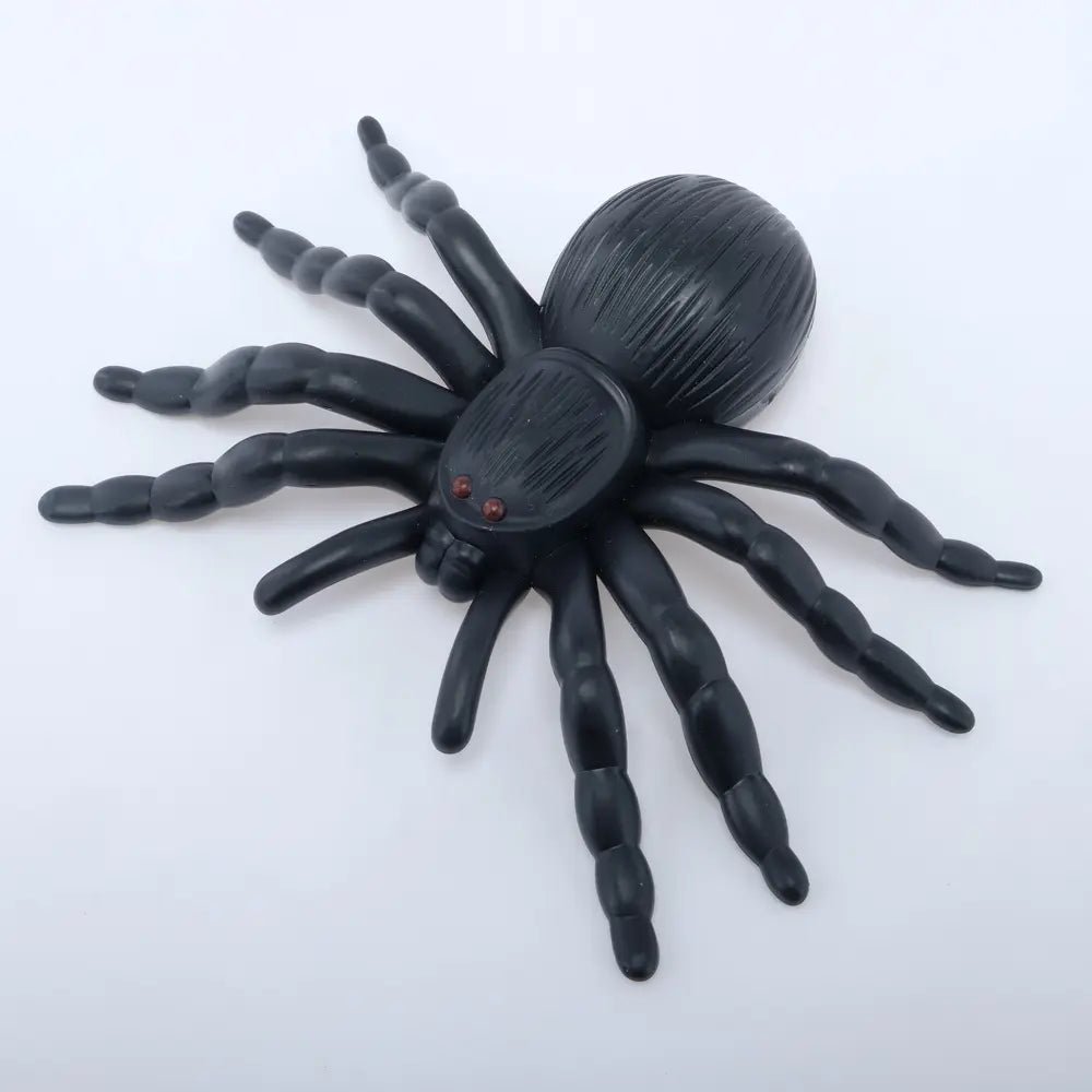 2 Black Fake Spiders 11cm Tarantula Halloween Decorations - Party Owls