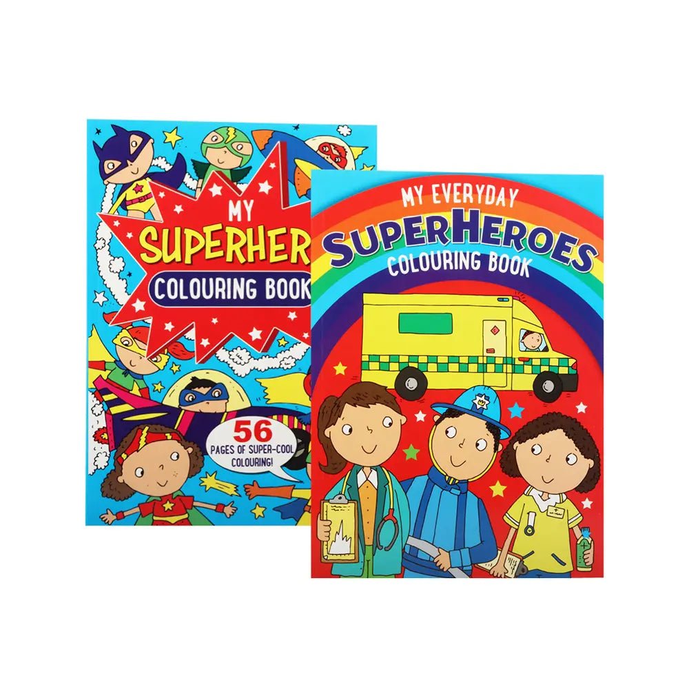 2 Colouring Books 56 - Page A4 Super Hero - Party Owls