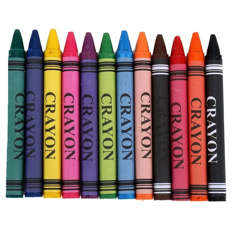 Crayons 9cm 12pk Assorted Colours
