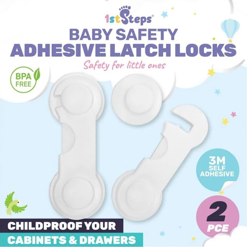 White Safety Catch Latch 2pcs 16cm x 3.5cm Universal