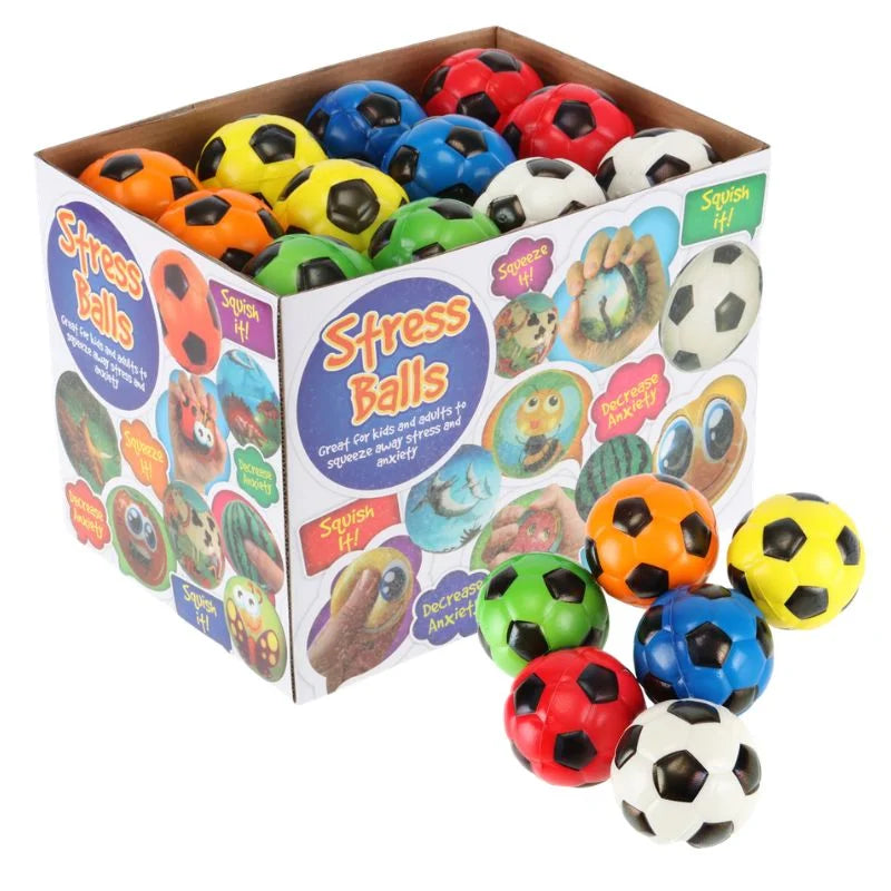 Squeeze Me Soccer Stress Relief Balls 6.3cm 36pcs - Bulk Pack