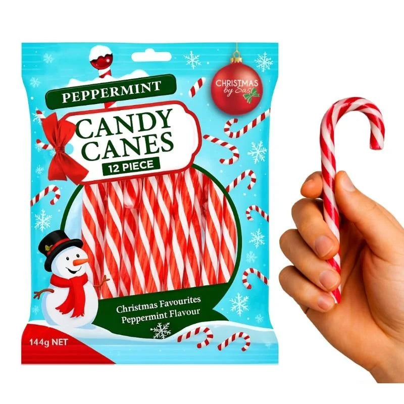 Peppermint Candy Canes 144g Bag 12pcs Red & White Striped