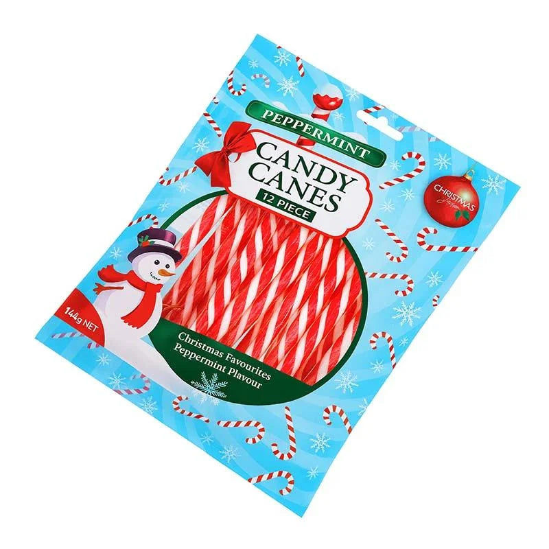 Peppermint Candy Canes 144g Bag 12pcs Red & White Striped