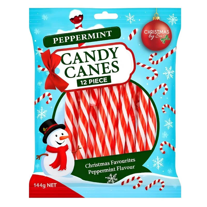 Peppermint Candy Canes 144g Bag 12pcs Red & White Striped