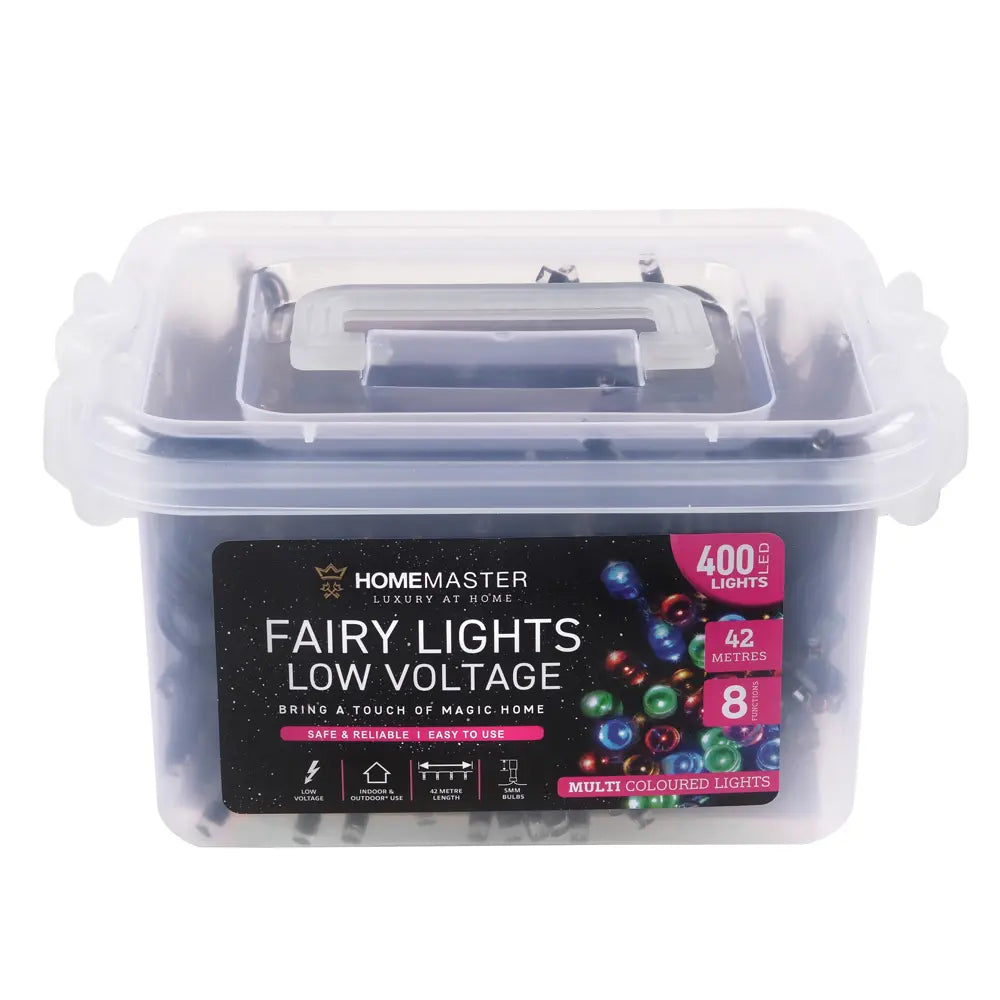 400 Multicolour LED Fairy Lights 40M Lit Length 8 Functions
