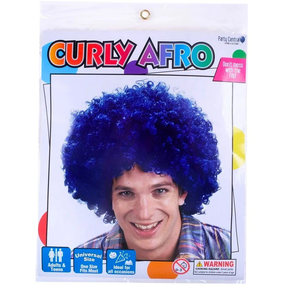 Blue Afro Curly Wig