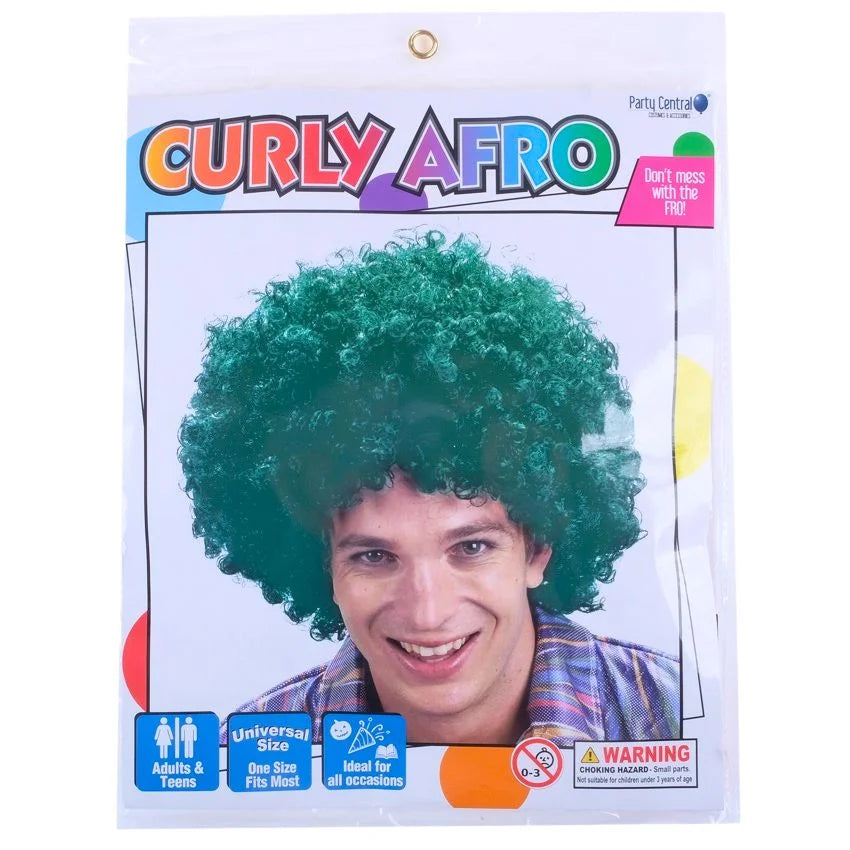 Green Afro Curly Wig