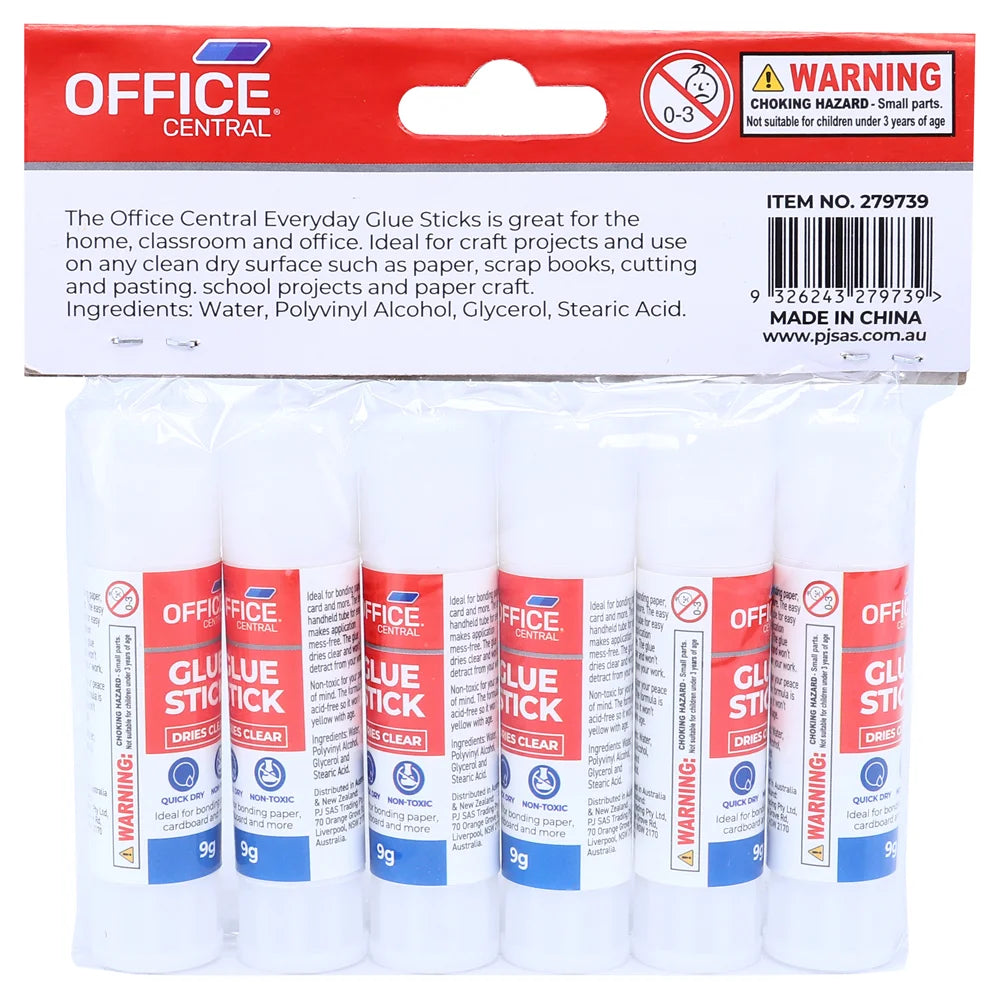 Glue Sticks 6pcs 8cm x 2cm Dries Clear