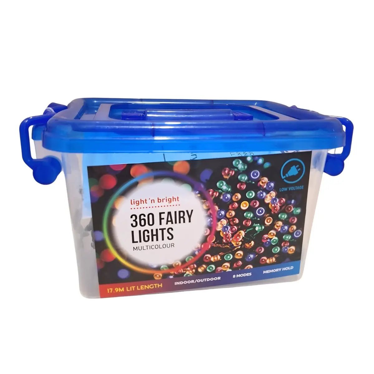 360 Multicolour LED Fairy Lights 17.9M Lit Length 8 Functions - Party Owls