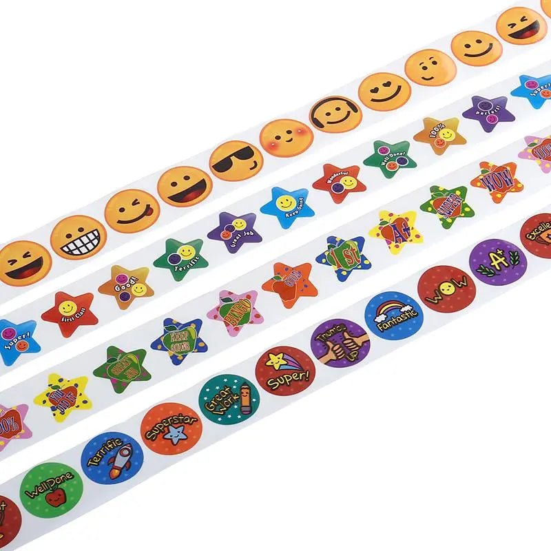 4 Assorted Sticker Boxes (600 Stickers) Fun / Teacher Packs - Party Owls