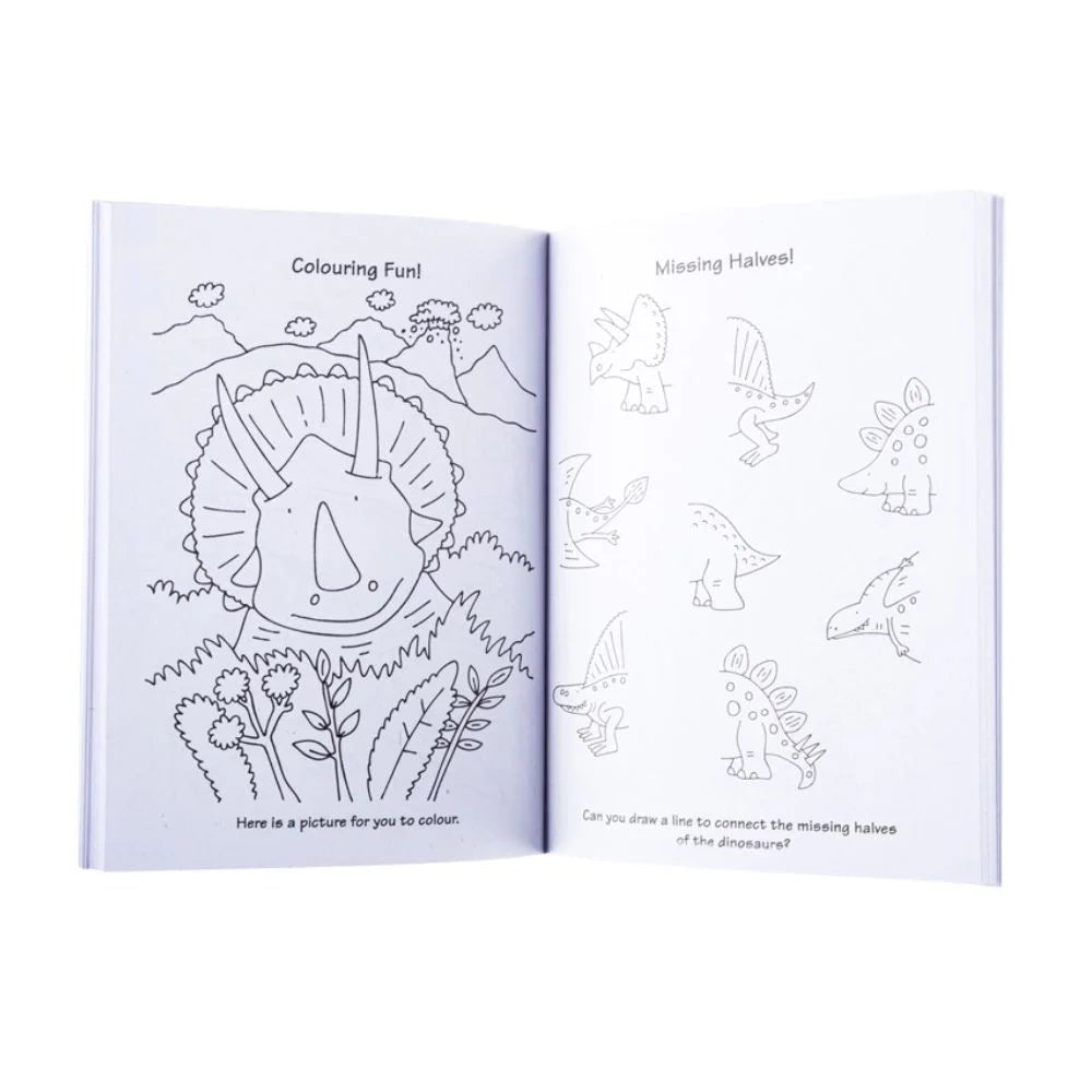 4 Colouring & Activity Books A6 Dinosaur Princess Fairy Pirates - Party Owls