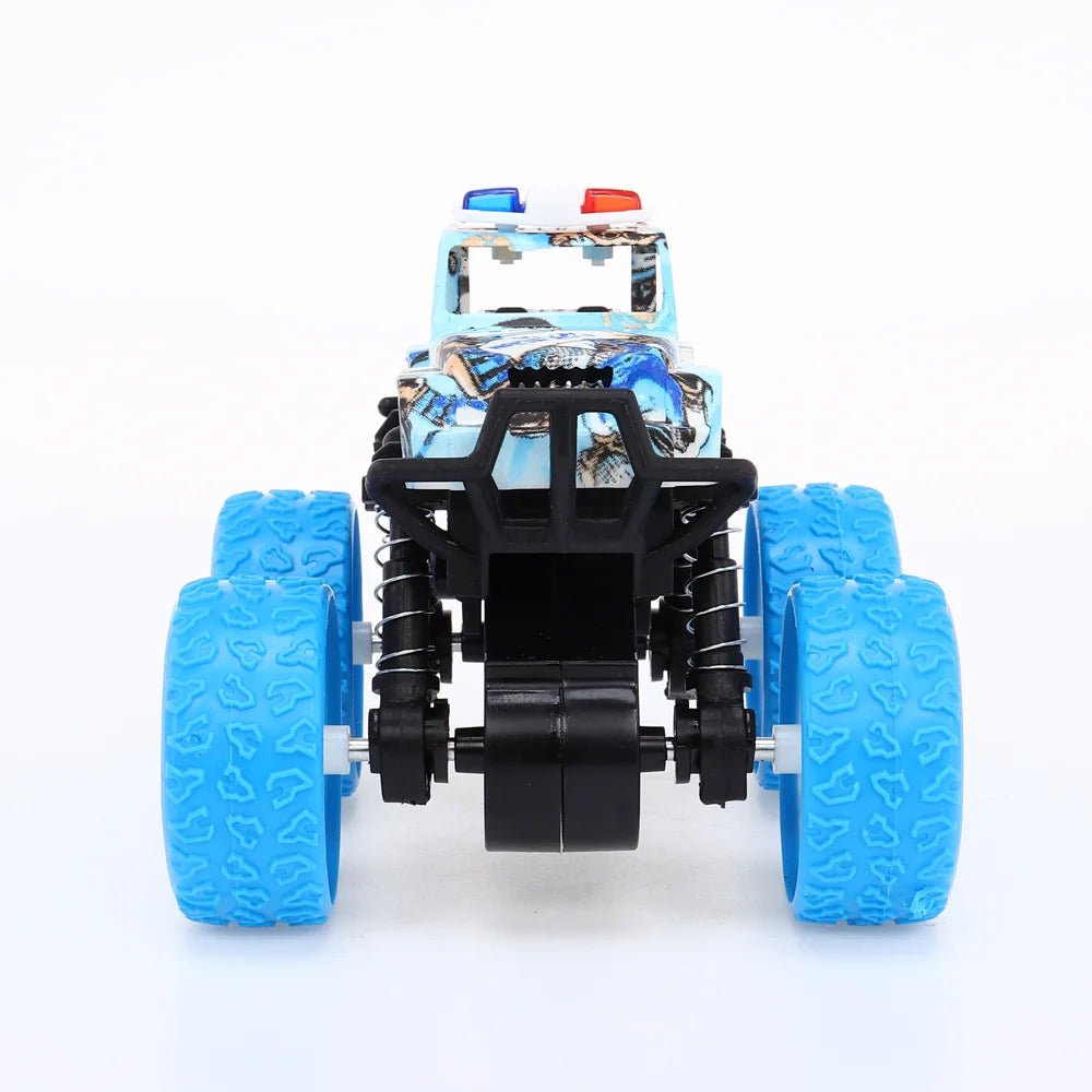 4 Friction Monster Trucks 4WD 8.5 x 8 x 7.5cm White Black Blue Grey - Party Owls