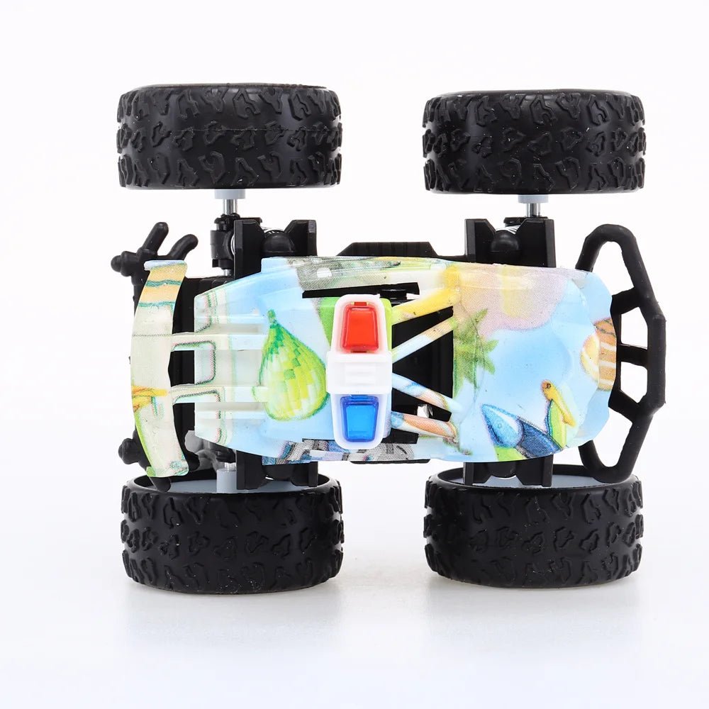 4 Friction Monster Trucks 4WD 8.5 x 8 x 7.5cm White Black Blue Grey - Party Owls