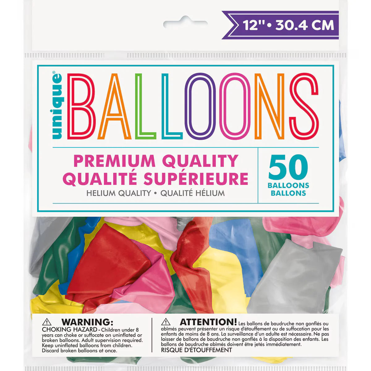 Premium Pearl Assorted Latex Balloons 30cm (12") 50pcs Bulk Pack