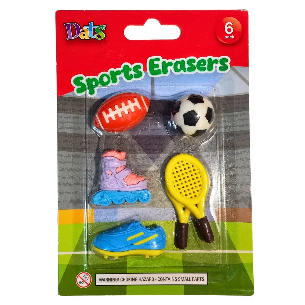 Sports Erasers 6pcs